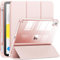 INFILAND Hülle für iPad (A16) 11./10. Generation (2025/2022), Stoßfeste Smart Case Cover mit transparenter Rückseite Schutzhülle mit Auto Schlaf/Wach Funktion, Rosa