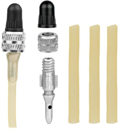 Ventilschäfte,Ventilschaft-Kit - 2 Stück Legierung DV Ventilkappen Gummidichtung Ersatz Fahrradventil Set | Hochdruck-Ventilschaftkappen mit doppelter Dichtung, leicht, für Autos, SUVs, LKWs, Motorräd