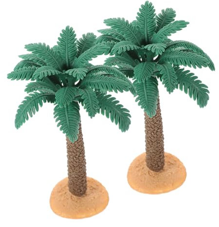 ULDIGI 2 Stück Kunststoff Baum Künstliches Baum Modell Mini Baumornamente Gartenbaum Modellbäume Für Micro Landschaft Dekoration