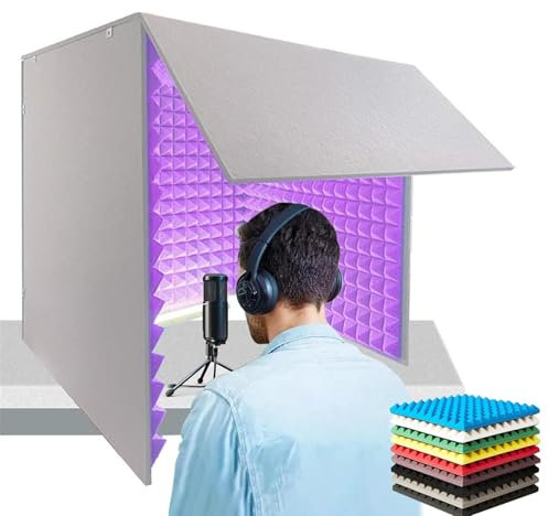 GplHAIN Desktop Soundproof Enclosure (80 * 80 * 80cm), Portable Recording Studio, Microphone Isolation Room Cube, Music Studio Bedroom Home Soundproof Box,A