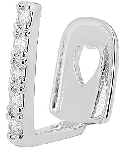 Keuyeo Versilbert Hip Hop Zähne Lücke Kristall Grills Punk Zähne Kappen Cosplay Party Zahn Rapper Lustige Schmuck Geschenk