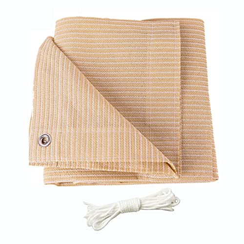 Filet de protection anti-UV beige pour piscine/serre double couche respirant avec bord épais pour pergola, terrasse, 4 x 8 m