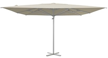 METRO Professional Sombrilla cuadrada, 4 x 4 m, repelente al agua, humus/platino
