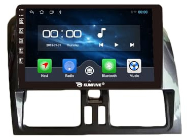 Kunfine Car CarPlay Android Auto Navigation Stereoanlage GPS Radio Rückfahrkamera Display 9 IPS Touchscreen Haupteinheit Tablet Pad Media Player für Volvo Xc60 2014-2018, Quad Core 2G+64G