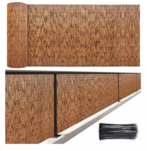 Recinzioni Decorative Da Giardino 30-180cm Altezza Recinzione Canne Di Bambu per Esterno Personalizzato Copertura Balcone Canniccio Facile Da Tagliare per Recinzione Esterna Patio Cortile Tetto(Carbon