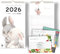 Familienplaner 5 Spalten 2026 ILLUSTRATIONEN mit Sticker für Recycling Urlaub Ferienübersicht Familienkalender 2026 Wandplaner 23 x 43cm plus Okt-Dez 2025, plus Gemüsekalender, Liebe Tiere Freunde