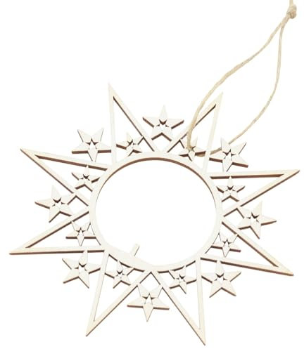 Decorazione per albero di Natale in legno con stella in compensato, 1 pezzo