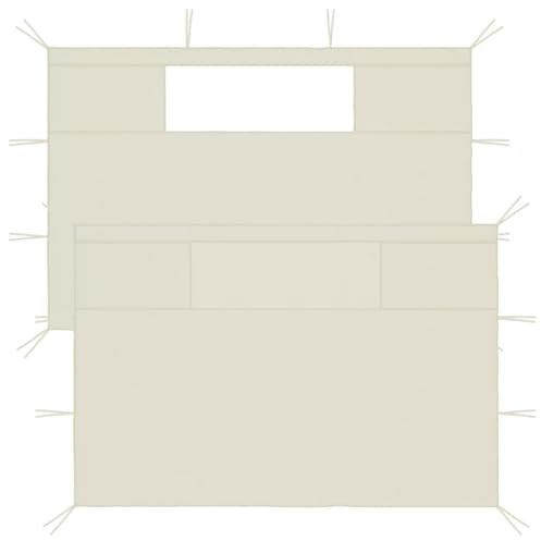 Pavillon-Seitenwände mit Fenstern, 2 Stück, cremefarben