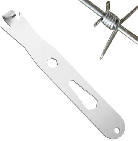 Twister De Fil De Clôture | Outil De Tension De Câble En Acier Inoxydable Avec Trous Hexadécimaux | Fils Multifonctionnels Fixant La Clé À Clôture Pour La Clôture Barbelée, Maillage Haute Résistance,