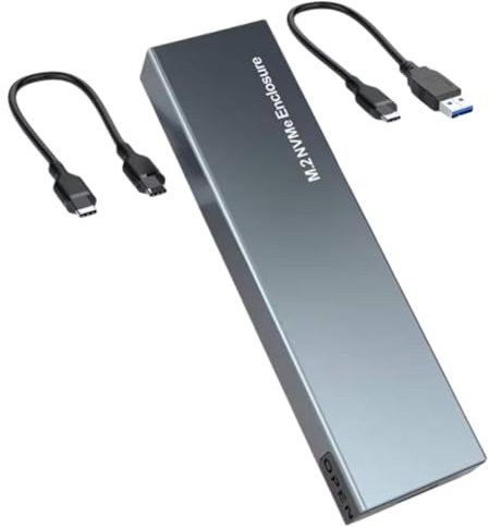 Koolenry M.2 NVMe SSD Hard Drive Case M.2 SSD Hard Drive Case 10Gbps USB3.1 Gen2 NVMe Enclosure M2 SSD Case for2230/2242/2260/2280 A