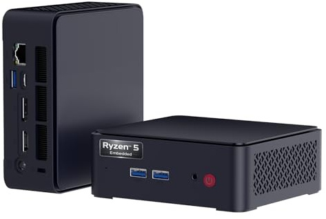 AWOW AK12 Mini-PC, AMD Ryzen 5 R2514 Embedded (4C/8T, bis 3.7 GHz, 15 W), 16 GB DDR4, 512 GB PCIe 3.0 SSD, Radeo Vega Graphics, Dual-4K HDMI 2.0/DP 1.2, USB-C, Wi-Fi 5/BT 5.0, Gigabit LAN