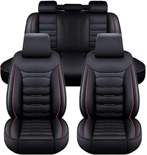Autositzbezüge für Ford Focus St Mk4 Focus Mk2 S Focus Mk2 Mk3 Mk4, Auto Leder Sitzbezüge Sets Vorne Hinten Schonbezüge rutschfest Wasserdicht Atmungsaktiv Satz Sitzauflag,B/Black and Red