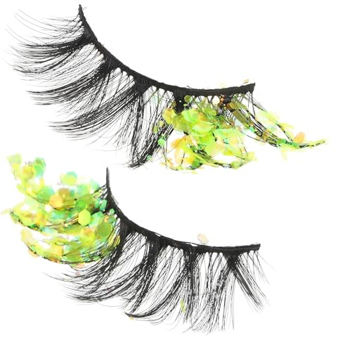 Uonlytech 2 Pcs Cils Lumineux Faux Cils Cosplay Réutilisables pour Femmes Événements Festifs