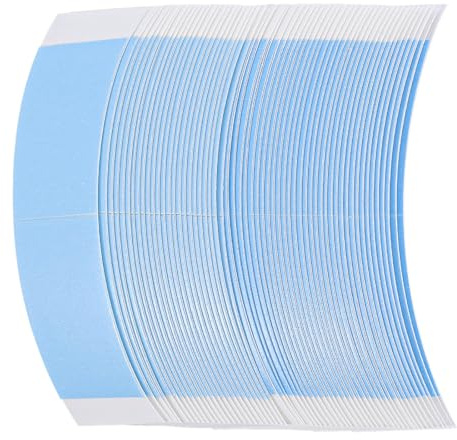 60 Stück Doppelseitiges Perücken Klebeband, 7,5 x 3 cm | Blau Wig Glue Tape Unsichtbar Klebestreifen Extra Stark Perücken Kleber für Spitzenperücke Perückenbefestigung Kleber