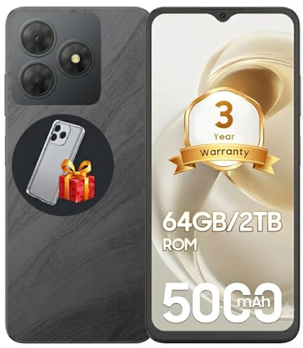 Mobile Phones, Android Phone(3YRW), 6.56 In, 6GB +64GB/2TB Octa Core, Black
