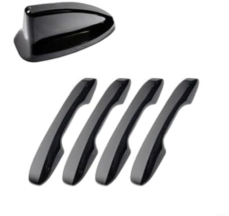Copertura maniglia della porta e copertura antenna per Honda Civic 11a generazione 2022-2026, plastica ABS nera lucida, antigraffio impermeabile, facile montaggio senza nastro adesivo, set da 5 pezzi