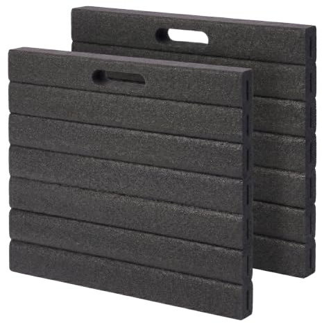 Relaxdays Kniekissen, 2er Set, Garten, Werkstatt, Yoga, schwarz | Schaumstoff, Tragegriffe, HBT 3 x 35 x 30 cm, Kniehilfe