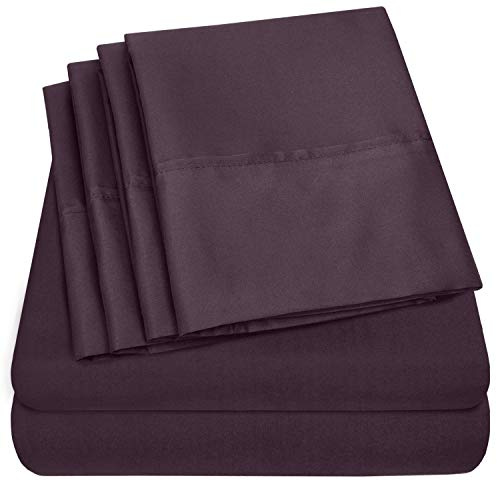 Sweet Home Collection Microfiber Deep Pocket Set-Extra Pillow Cases, Value, Purple, Twin XL