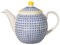 Bloomingville Théière à Motif Carla Lapis - coloré ø 14 cm, Bleu Lapis Jaune, Céramique, Capacité 1200 ML