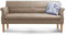 Cavadore 3-Sitzer Sofa Kira mit Federkern / Sitzbank für Küche, Esszimmer / Inkl. Armteilfunktion / 189 x 94 x 81 / Lederoptik beige