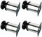 Qrity 4 Unidades Patas de Metal Muebles Regulables Armario de Cocina pies Redondo - Metal Cromado - Altura Ajustable (Total: 50mm)