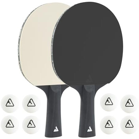 JOOLA 54817 Tischtennis-Set COLORATO Bestehend aus 2 Tischtennisschläger 8 Tischtennisbälle-Ideal für Familien und Freizeitsport, Black&White, Einheitsgröße