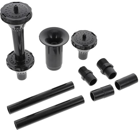 TOPBATHY 9pcs of Set, Plastic Fountain Nozzle 1/2, The Small Pool Sprayer Fountain Nozzle for Garden, Ponds, Tabletop Fish Ponds,Pool Aerator Nozzle, Black