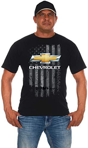 JH DESIGN GROUP Herren T-Shirt mit Chevy Fliege, Used-Look, amerikanische Flagge