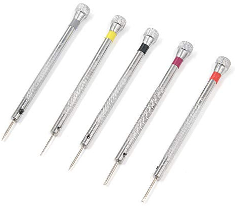 Tulead Watch Screwdrivers Precision Screwdriver Watchmakers Screwdriver Watch Bank Screwdriver 0.8mm/1mm/1.2mm/1.4mm/1.6mm Flat Head Screwdriver
