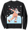 Naked Santa Claus Nackt Schlittschuh Ugly Christmas Sweater Sweatshirt
