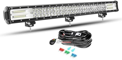Willpower 28 Zoll LED Arbeitsscheinwerfer Bar 396W LED Scheinwerfer 12V 24V mit Kabelbaum Flutlicht Spotlight LED Lightbar Zusatzscheinwerfer für Auto Offroad Traktor SUV UTV ATV