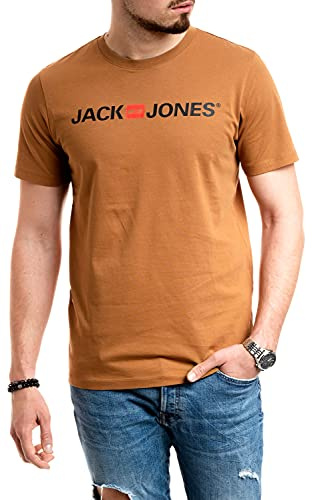 JACK & JONES Herren Jjecorp Logo Tee Ss Crew Neck Noos T-Shirt (Rubber (Braun), 3XL)