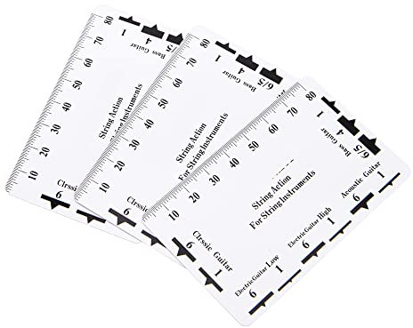 3Pcs Yootones String Action Ruler Gauge Measuring Tool Compatible with Electric Acoustic Guitar Bass