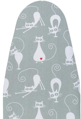 SOFTILLO Cotton Ironing Board Cover with Padding, Cats, Stylish Covering with 3mm Foam, Thermal Layer Protection, Adjustable Drawstring
