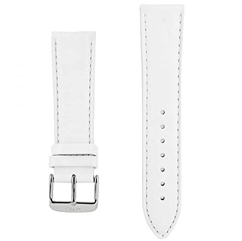 Akteo Uhrenarmband Leder Couture Silver Buckle 22 Weiß