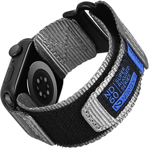 Nereides Compatible with Apple Watch Straps Series 11 10 9 8 7 6 5 4 3 2 1 SE SE2 SE3, Nylon Sport Replacement Band for iWatch Strap 42mm 41mm 40mm 38mm (Grey)