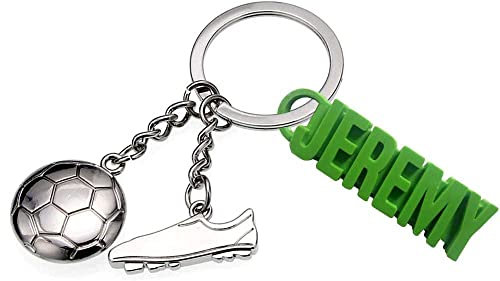 Porte-Clés Foot Personnalisable, Football, Ballon + Crampons, avec Votre Texte, Couleur au Choix, Cadeau Foot, pour Les Amateurs de Football, Supporters, Joueurs, Sportifs (Style 4 Avec Prénom)