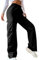 Odizli Cargohose Damen Baggy High Waist Y2K Fallschirm Hose Vintage Parachute Pants Hip Hop Freizeithose Klamotten Teenager Mädchen 90er E-Girl Streetwear Frauen Cargo Hosen mit Taschen Schwarz L