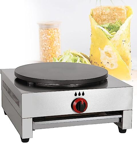 GBHJJ 15.7 Pulgadas Maquina De Crepes, Crepera Electrica Profesional para Hosteleria 40Cm Diametro, Crepera EléCtrica Crepera, para Crepes Dulces, Galletas Saladas, Tortitas Y Tortitas
