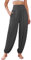 Famulily Damen-Haremshose Bequeme Yoga-Boho-Hose mit hoher Taille und 2 Seitentaschen Dunkelgrau S