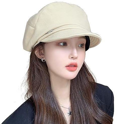 WANYIG Damen Baskenmütze Beret Mütze Retro Japanischen Stil Frauen Barette Baumwolle Malerhut Wintermütze Kleid Mütze Bequem und Warm für Frühling/Herbst/Winter (82 Beige)