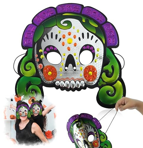HOVUK Shiny Felt Mask Size, Face Mask for Adults, Skull Mask