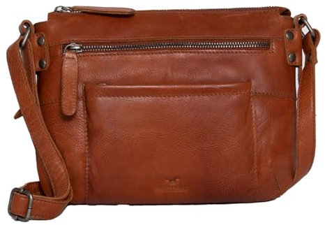 Mustang Unisex Perth Shoulderbag Topzip Rucksack, Cognacfarben