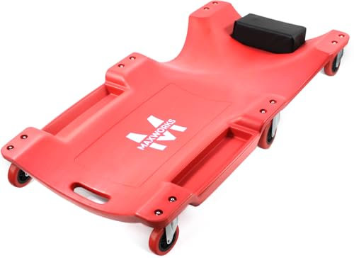 MaxWorks 50874 Rollbrett aus Kunststoff, 101,6 cm, mit gepolsterter Kopfstütze und zwei Werkzeugablagen, 136 kg