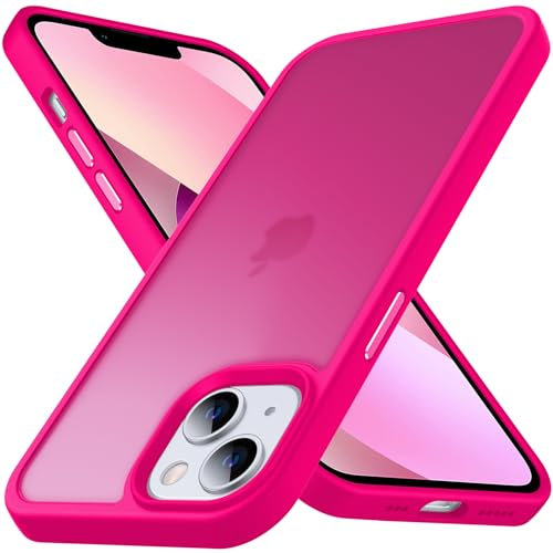 Anqrp Cover per iPhone 13 Mini, Antiurto di Grado Militare, Silicone Traslucido Opaca Case e Morbido Ultra Sottile TPU Bumper, Custodia per iPhone 13 Mini (5.4), Rosa Caldo