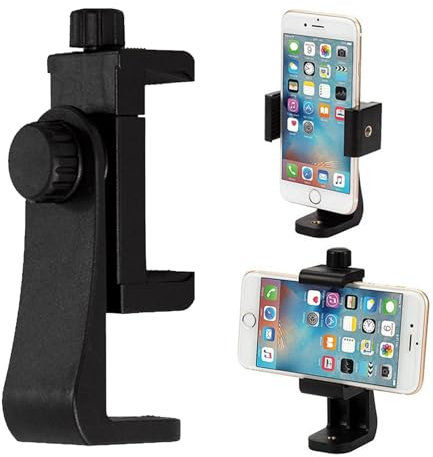 Kiuiom Teléfono Inteligente Trípode Universal,Soporte Vertical para Smartphone,Adaptador De Clip De Teléfono,Soporte para Trípode Cámara Clip,Trípode Compatible,Montaje De Trípode