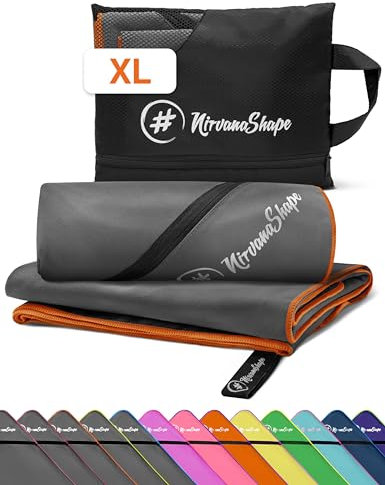 NirvanaShape Mikrofaser Handtuch, Microfaser Handtücher als Badetuch, Reisehandtuch, Strandtuch, Sporthandtuch für Fitness, Strand, XL 200 x 100 cm