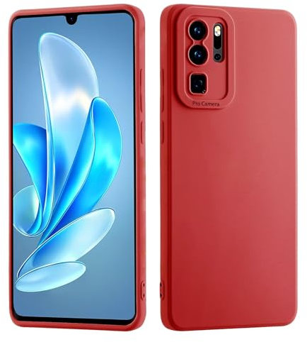 LENGRACE Cover per Huawei P40 PRO Morbida Silicone Custodia,Full Body Protettiva Case per Huawei P40 PRO Antiurto TPU Custodia-Rosso