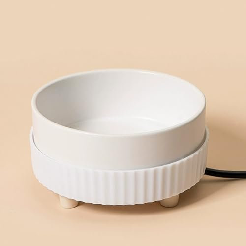 BURLOE Beber Animal Calentado, USB Recargable Mascota Calentada con Calefacción Calefacción De Agua De Agua De Agua para Beber para Cachorros De Gatitos,Blanco