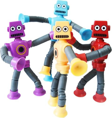 Felly Jouet de Robot à Ventouse Télescopique Anti-Stress pour Enfants, Jouets sensoriels de Robot, Jouet éducatif Amusant de soulagement du Stress, Cadeau pour garçons Filles